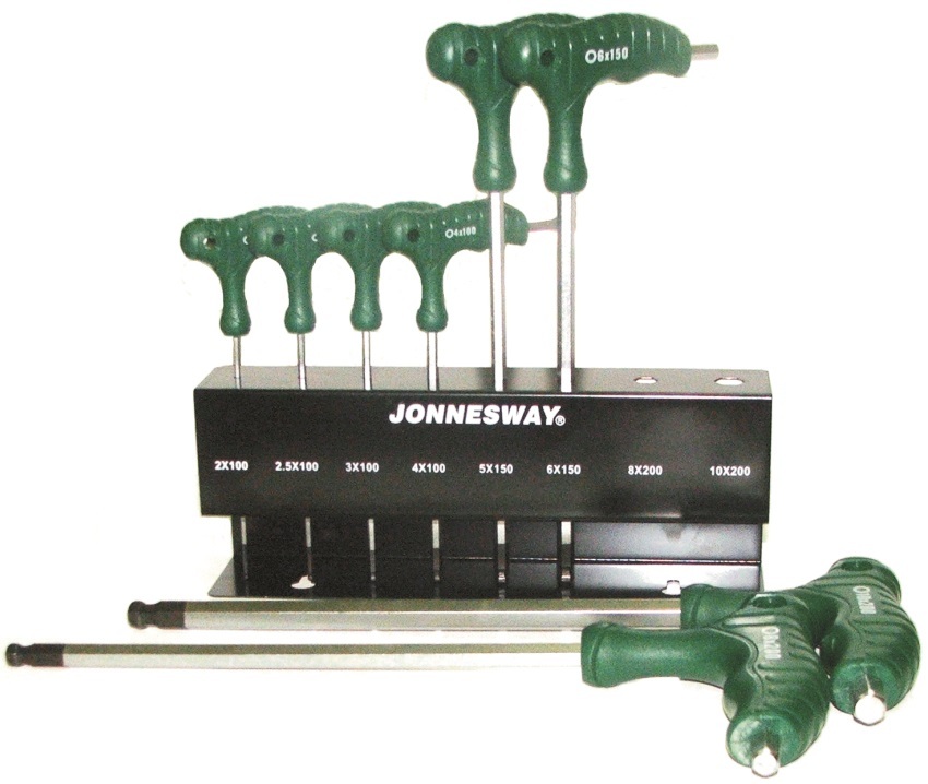 Sada 8 zástrčných klíčů Imbus s kuličkou a T rukojetí - JONNESWAY H10MB08S