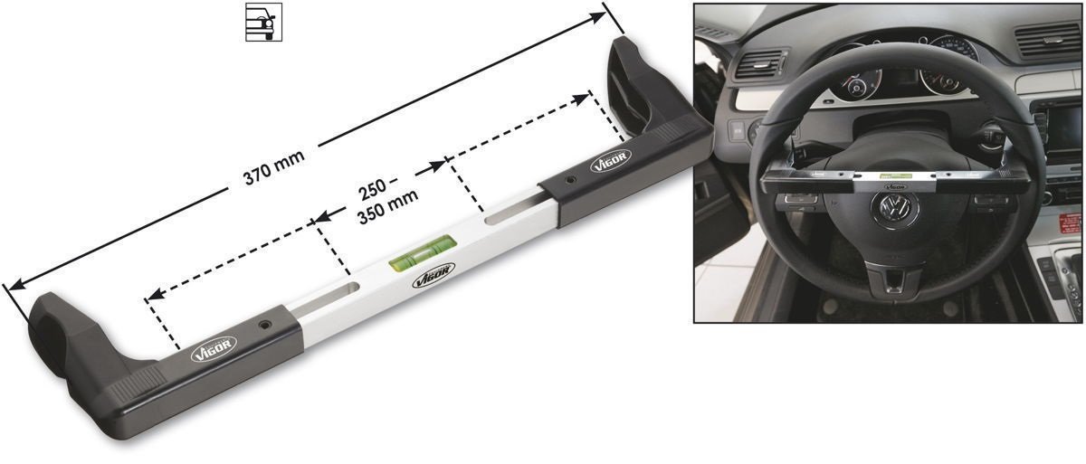 Vodováha pro nastavení volantu a geometrie VIGOR V1571