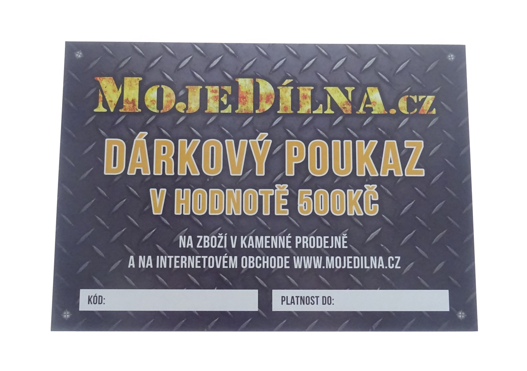 MDtools Dárkový poukaz MojeDílna.cz v hodnotě 500 Kč Varianta: Online. platba předem