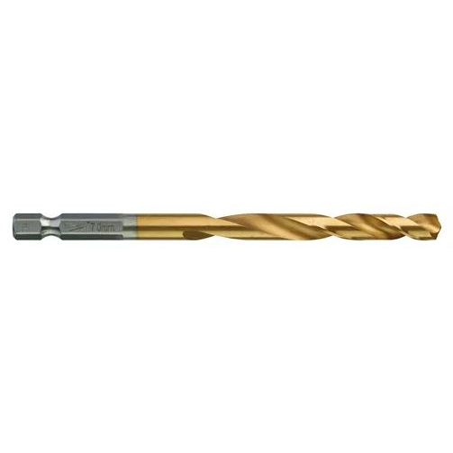 Milwaukee Titánový vrták do kovu Shockwave HSS-G TiN Red Hex 7 mm - 1ks 48894717