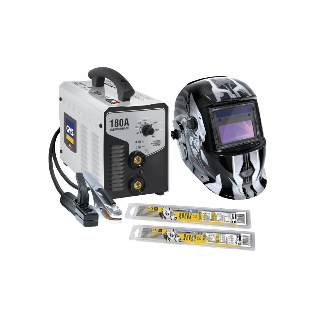 Svářečka GYS PROGYS 180A s kuklou LCD MASTER 9/13 G IRON a příslušenstvím 013742