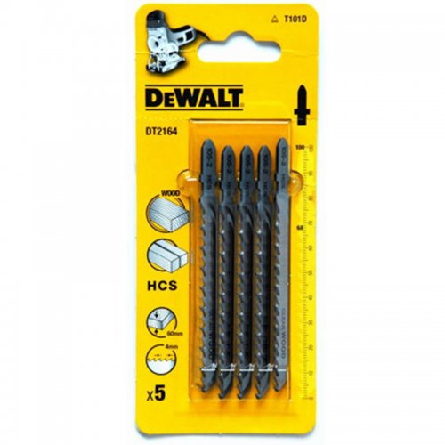 Pilový plátek na dřevo a plasty do 60mm přímý řez pro přímočaré pily 100mm 5ks DeWALT DT2164 DT2164