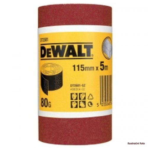 Role brusného papíru 5m x 93mm P 180 DeWALT DT3593 DT3593